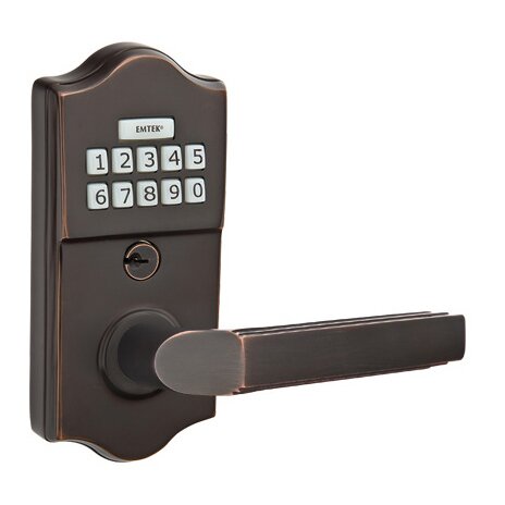 Emtek Milano Right Hand Classic Lever with Electronic Keypad Lock in Oil Rubbed Bronze
