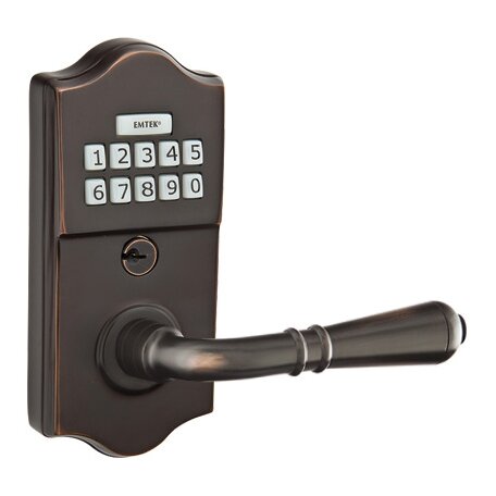Emtek Turino Right Hand Classic Lever with Electronic Keypad Lock in Oil Rubbed Bronze
