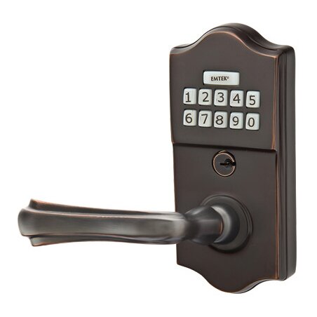 Emtek Wembley Left Hand Classic Lever with Electronic Keypad Lock in Oil Rubbed Bronze