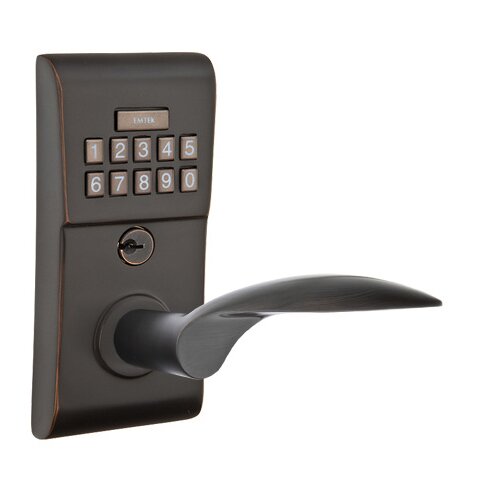 Emtek Mercury Right Hand Modern Lever with Electronic Keypad Lock in Oil Rubbed Bronze