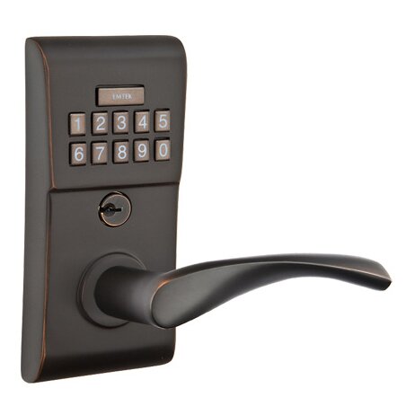 Emtek Triton Right Hand Modern Lever with Electronic Keypad Lock in Oil Rubbed Bronze