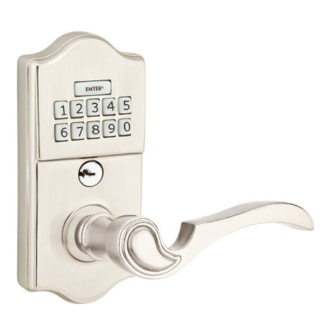 Emtek Coventry Right Hand Classic Lever Storeroom Electronic Keypad Lock in Satin Nickel