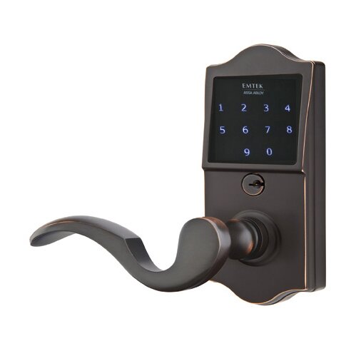 Emtek EMTouch Classic Keypad with Left Handed Cortina Lever in Oil Rubbed Bronze