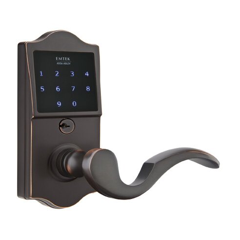 Emtek EMTouch Classic Keypad with Right Handed Cortina Lever in Oil Rubbed Bronze