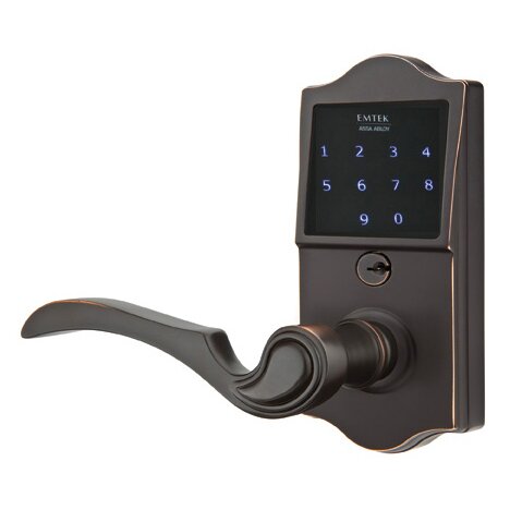 Emtek EMTouch Classic Keypad with Left Handed Coventry Lever in Oil Rubbed Bronze