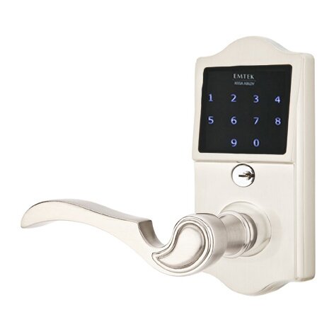 Emtek EMTouch Classic Keypad with Left Handed Coventry Lever in Satin Nickel