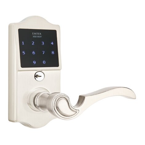 Emtek EMTouch Classic Keypad with Right Handed Coventry Lever in Satin Nickel