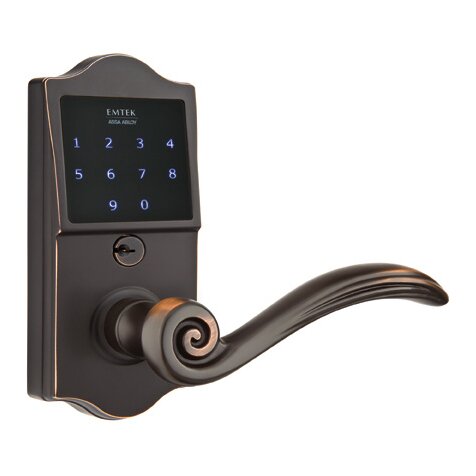 Emtek EMTouch Classic Keypad with Right Handed Elan Lever in Oil Rubbed Bronze