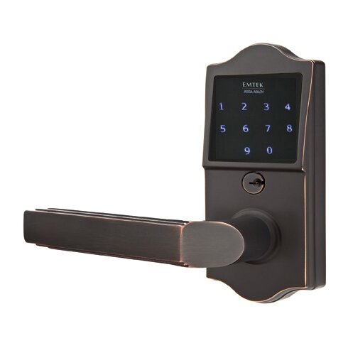 Emtek EMTouch Classic Keypad with Left Handed Milano Lever in Oil Rubbed Bronze