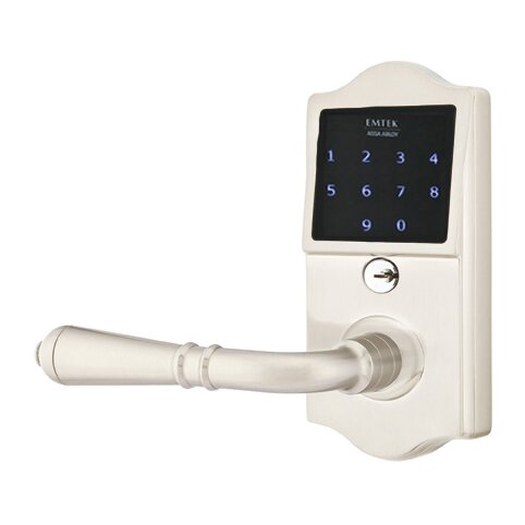 Emtek EMTouch Classic Keypad with Left Handed Turino Lever in Satin Nickel