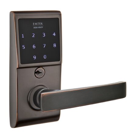 Emtek Geneva Right Hand Emtouch Lever with Electronic Touchscreen Lock in Oil Rubbed Bronze