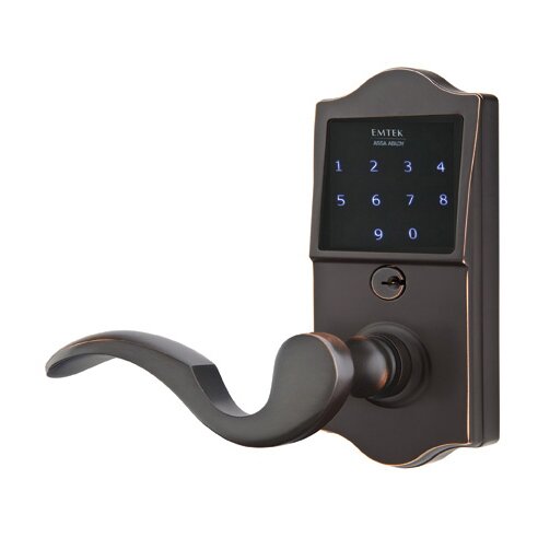 Emtek EMTouch Classic Keypad with Left Handed Cortina Lever Storeroom in Oil Rubbed Bronze