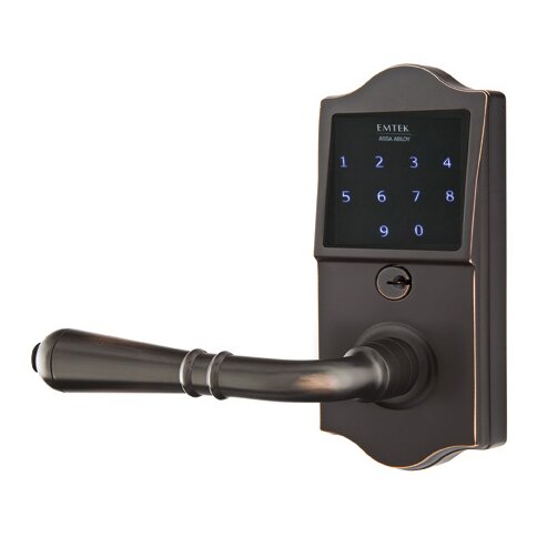Emtek EMTouch Classic Keypad with Left Handed Turino Lever Storeroom in Oil Rubbed Bronze