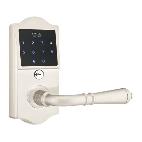 Emtek EMTouch Classic Keypad with Right Handed Turino Lever Storeroom in Satin Nickel