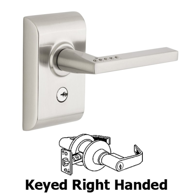 Emtek LISCIO Electronic Keypad Leverset with Bluetooth Programming with Right Handed Helios Lever in Satin Nickel