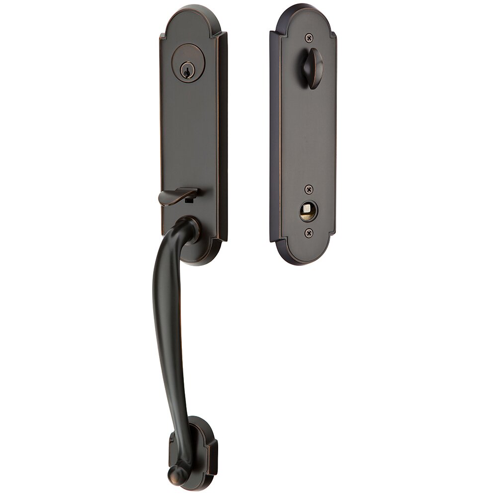 Emtek Single Cylinder Richmond Handleset with Turino Right Handed Lever in Oil Rubbed Bronze