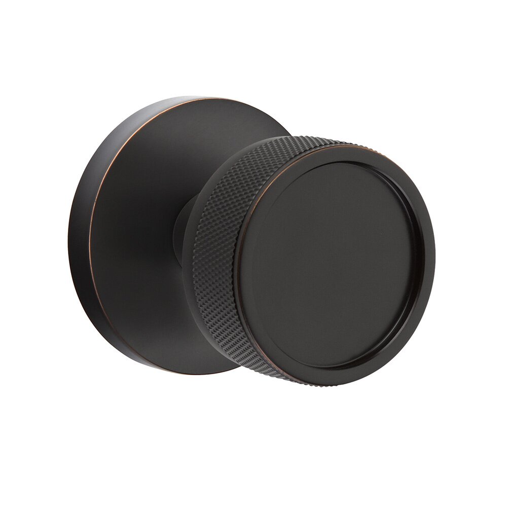Emtek Double Dummy Disk Rosette with Conical Stem and Knurled Knob in Oil Rubbed Bronze