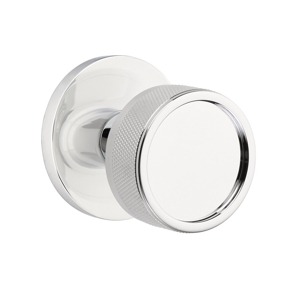 Emtek Double Dummy Disk Rosette with Conical Stem and Knurled Knob in Polished Chrome