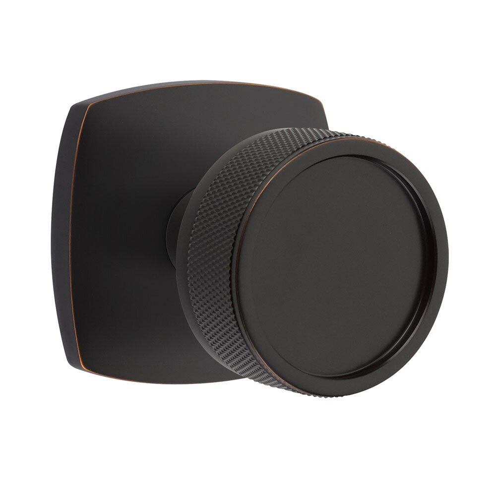 Emtek Passage Urban Modern Rosette with Conical Stem and Knurled Knob in Oil Rubbed Bronze