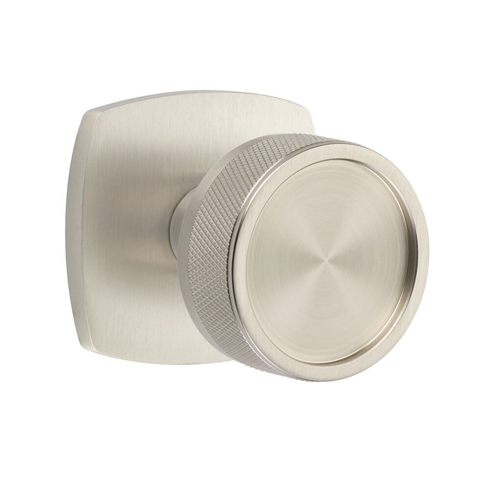 Emtek Privacy Urban Modern Rosette with Conical Stem and Knurled Knob in Satin Nickel