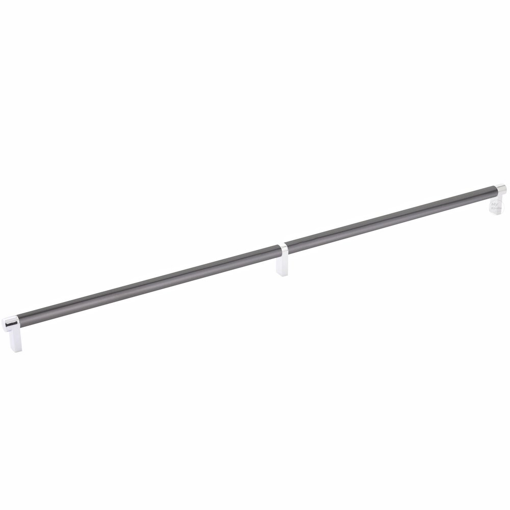 Emtek 24" Centers Rectangular Stem in Polished Chrome And Smooth Bar in Oil Rubbed Bronze