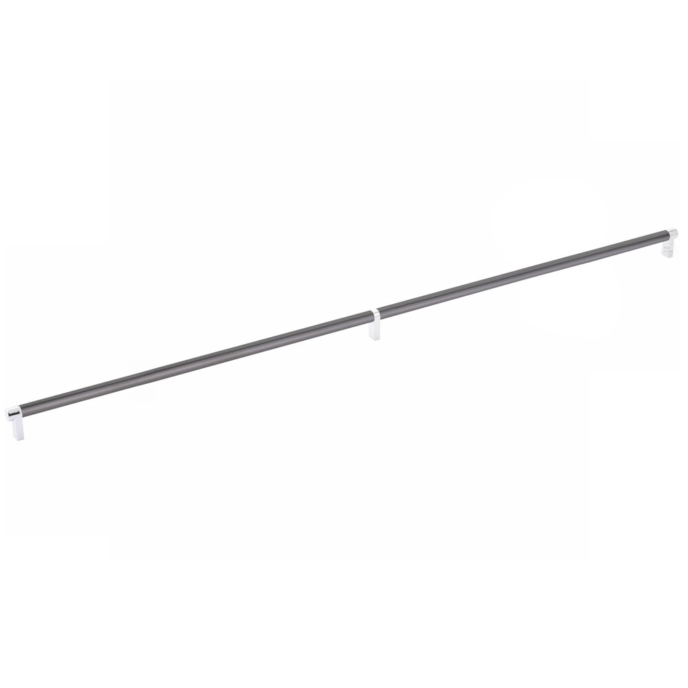 Emtek 36" Centers Rectangular Stem in Polished Chrome And Smooth Bar in Oil Rubbed Bronze