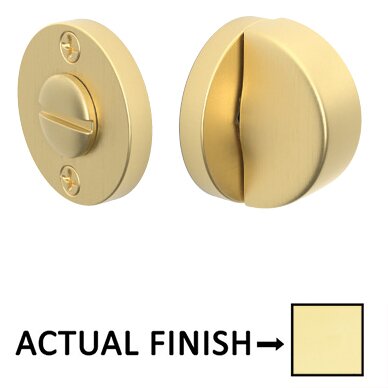 Emtek Arched Thumbturn with Disk Double Rosette Privacy Door Bolt in Unlacquered Brass
