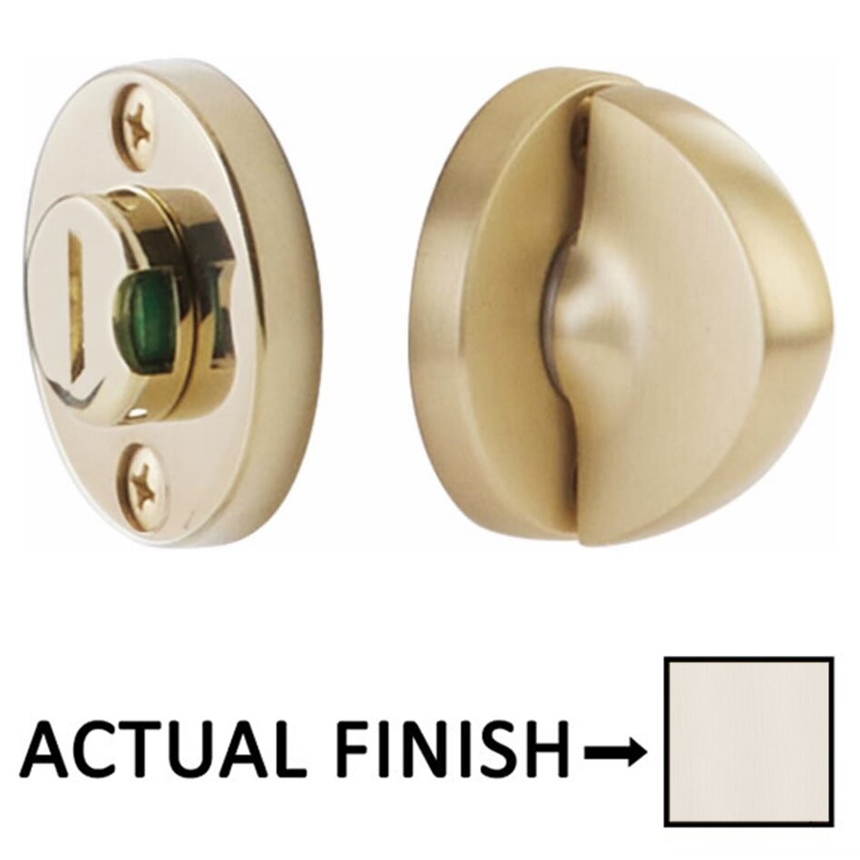 Emtek Arched Thumbturn with Disk Double Rosette with Indicator Privacy Door Bolt with Indicator in Satin Nickel