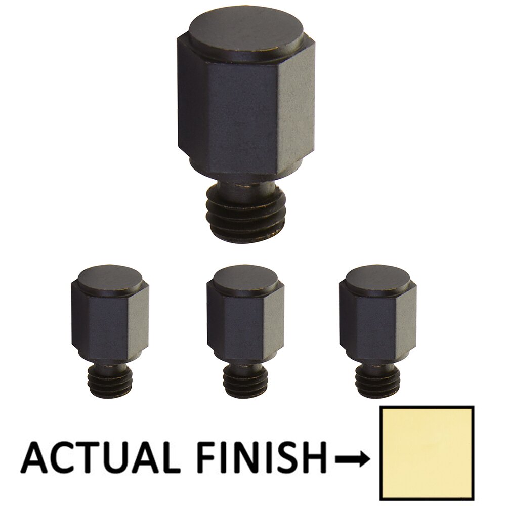 Emtek Faceted Tip Set For 3 1/2" Heavy Duty Or Ball Bearing Brass Hinge in Polished Brass (Sold In Pairs)