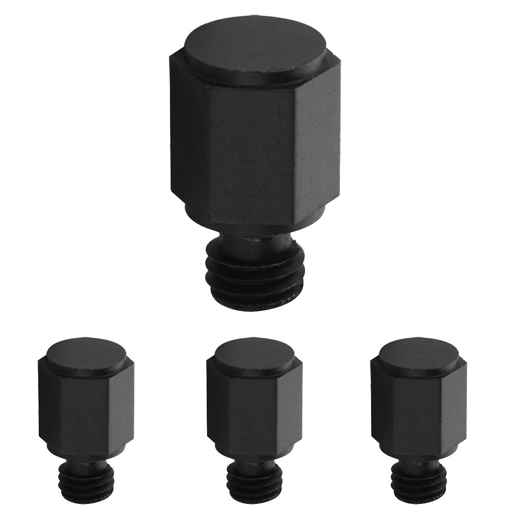 Emtek Faceted Tip Set For 4" Heavy Duty Or Ball Bearing Brass Hinge in Flat Black (Sold In Pairs)