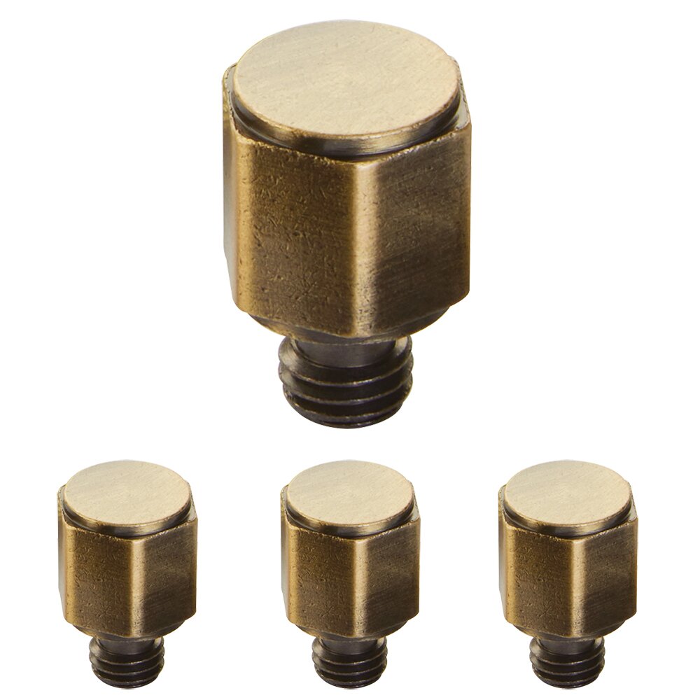 Emtek Faceted Tip Set For 4" Heavy Duty Or Ball Bearing Brass Hinge in French Antique Brass (Sold In Pairs)