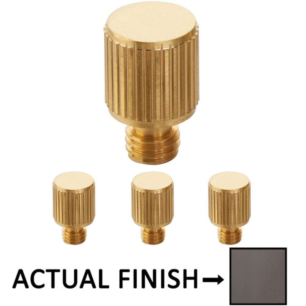 Emtek Straight Knurled Tip Set For 3 1/2" Solid Brass Hinge in Oil Rubbed Bronze (Sold In Pairs)