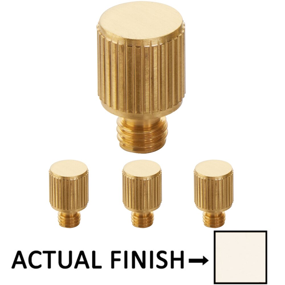 Emtek Straight Knurled Tip Set For 3 1/2" Solid Brass Hinge in Polished Nickel (Sold In Pairs)