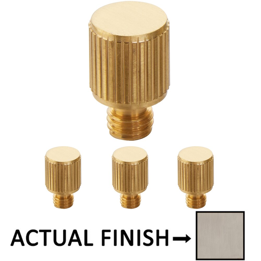 Emtek Straight Knurled Tip Set For 3 1/2" Solid Brass Hinge in Pewter (Sold In Pairs)