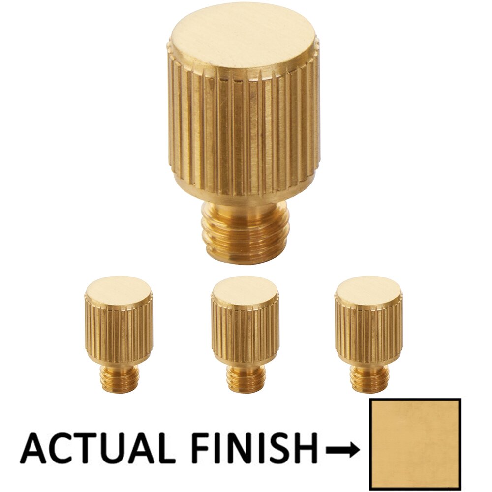 Emtek Straight Knurled Tip Set For 3 1/2" Solid Brass Hinge in French Antique Brass (Sold In Pairs)