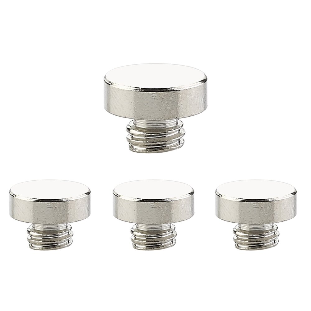 Emtek Button Tip Set for 3 1/2" Heavy Duty Plain or Ball Bearing Hinge in Polished Nickel (Sold In Pairs)