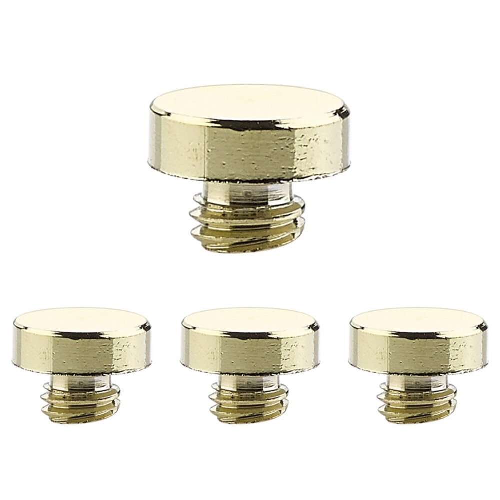 Emtek Button Tip Set for 3 1/2" Heavy Duty Plain or Ball Bearing Hinge in Unlacquered Brass (Sold In Pairs)