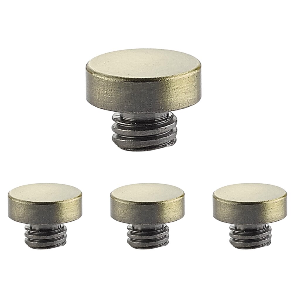Emtek Button Tip Set for 3 1/2" Heavy Duty Plain or Ball Bearing Hinge in French Antique Brass (Sold In Pairs)