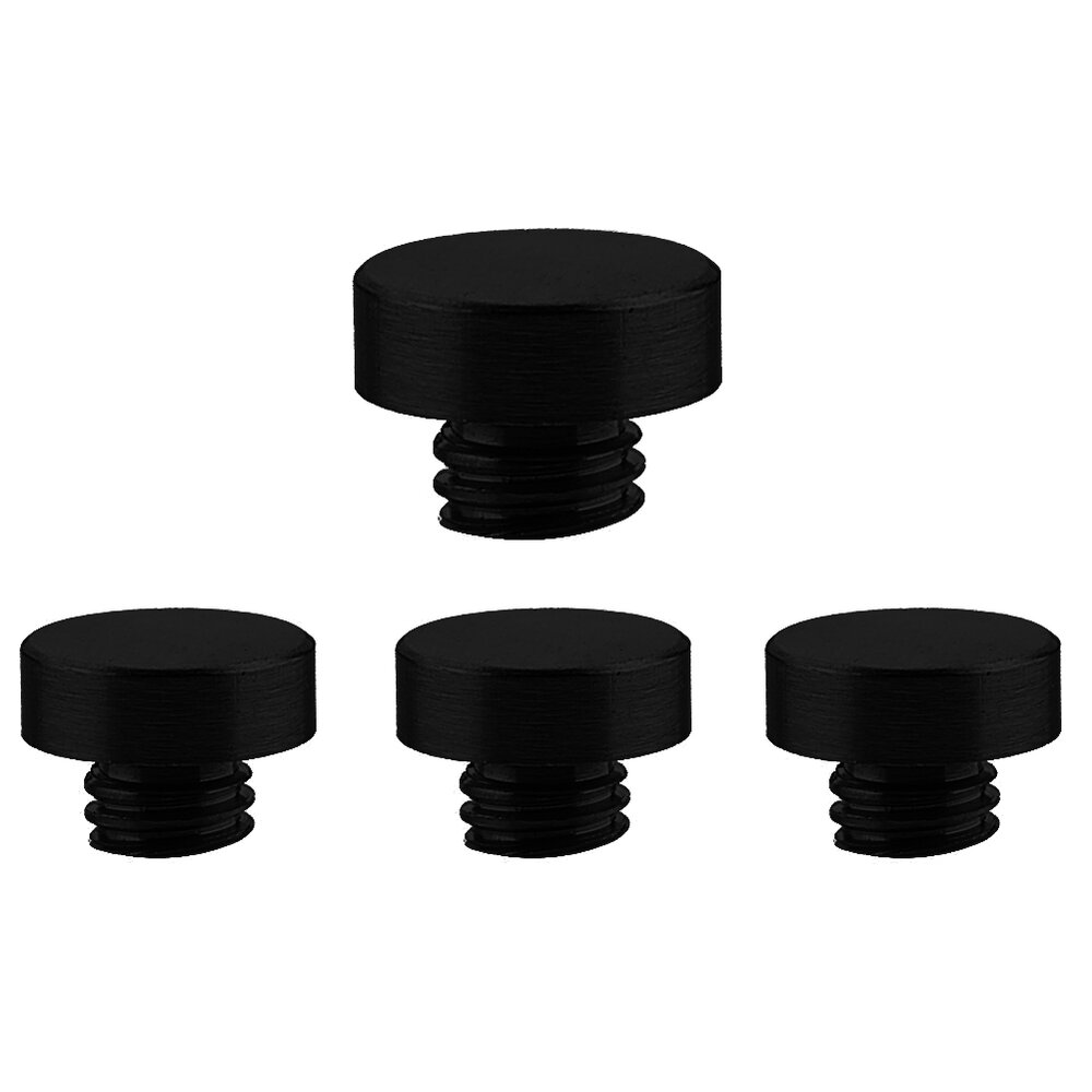Emtek Button Tip Set for 4" Heavy Duty Plain or Ball Bearing Hinge in Flat Black (Sold In Pairs)