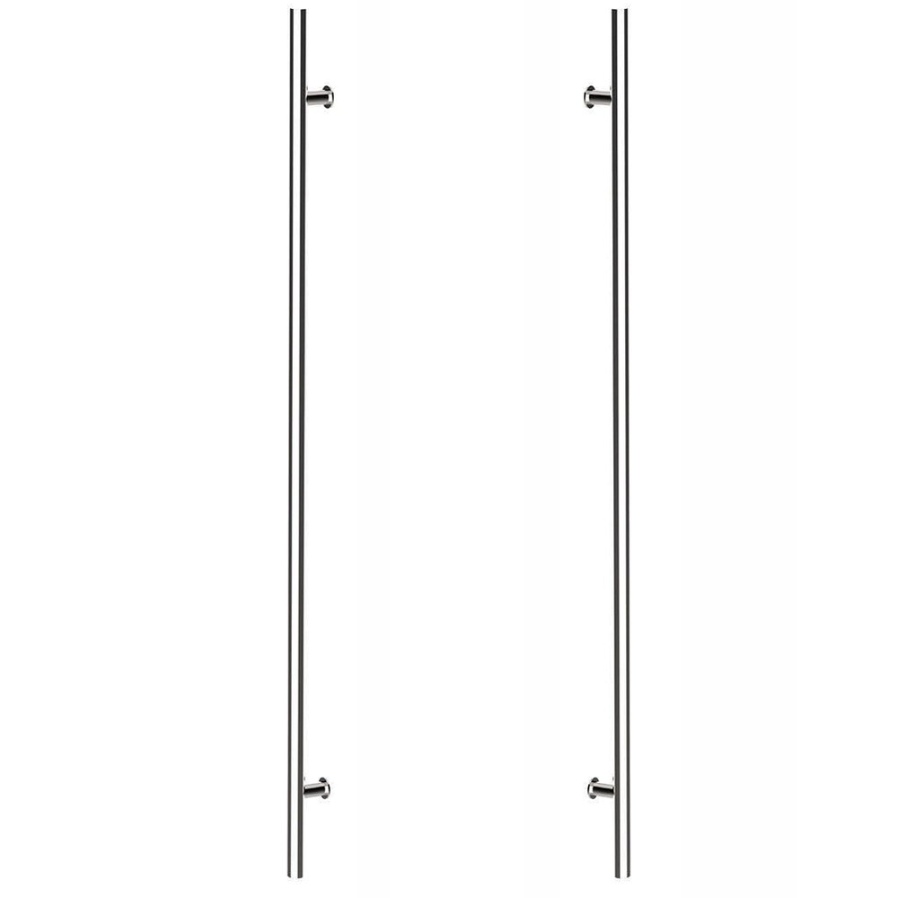 Emtek 36" Centers Back To Back Round Door Pull in Polished Stainless Steel