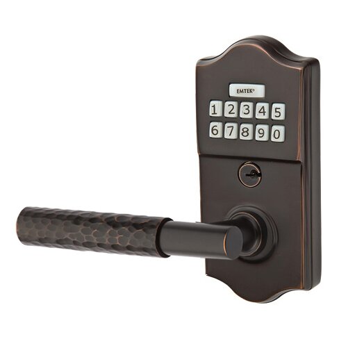Emtek Classic - T-Bar Hammered Lever Electronic Touchscreen Lock in Oil Rubbed Bronze