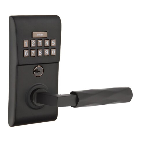 Emtek Modern - L-Square Tribeca Lever Electronic Touchscreen Lock in Flat Black