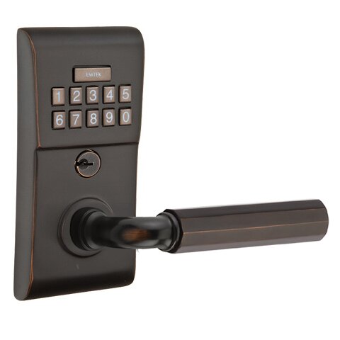 Emtek Modern - R-Bar Faceted Lever Electronic Touchscreen Lock in Oil Rubbed Bronze