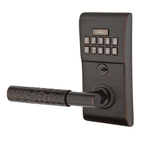 Emtek Modern - T-Bar Hammered Lever Electronic Touchscreen Lock in Oil Rubbed Bronze