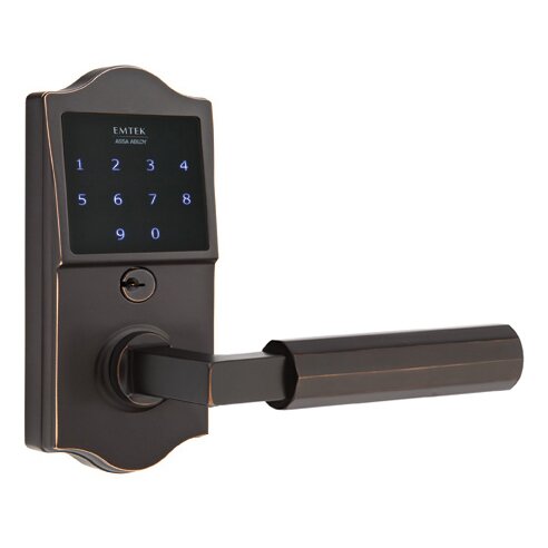 Emtek Emtouch Classic - L-Square Faceted Lever Electronic Touchscreen Lock in Oil Rubbed Bronze