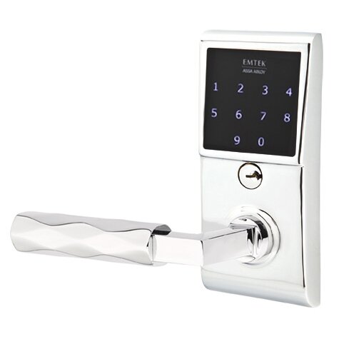 Emtek Emtouch - L-Square Tribeca Lever Electronic Touchscreen Lock in Polished Chrome