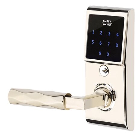 Emtek Emtouch - L-Square Tribeca Lever Electronic Touchscreen Lock in Polished Nickel