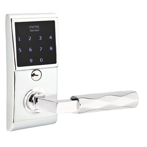 Emtek Emtouch - L-Square Tribeca Lever Electronic Touchscreen Lock in Polished Chrome
