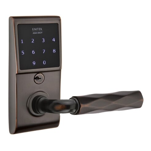 Emtek Emtouch - R-Bar Tribeca Lever Electronic Touchscreen Lock in Oil Rubbed Bronze