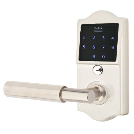 Electronic Locksets Collection - Emtouch Classic - T-Bar Faceted Lever  Electronic Touchscreen Storeroom Lock in Satin Nickel by Emtek Hardware -  E4202TAFA234LHUS15-1 3/4